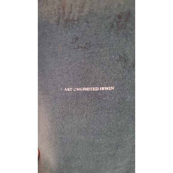 VINTAGE 1990s ART UNLIMITED Med Forest Green Wrap Around Wolf Graphic Tee Shirt - Picture 6 of 7